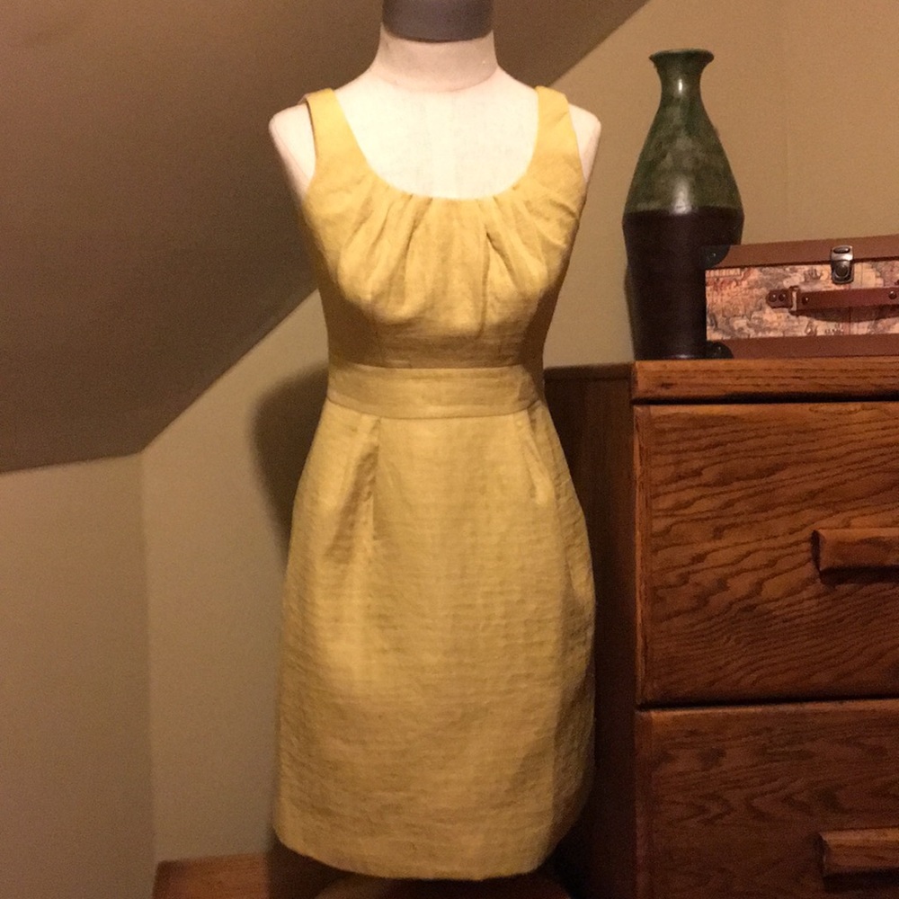 Chartreuse yellow sun dress